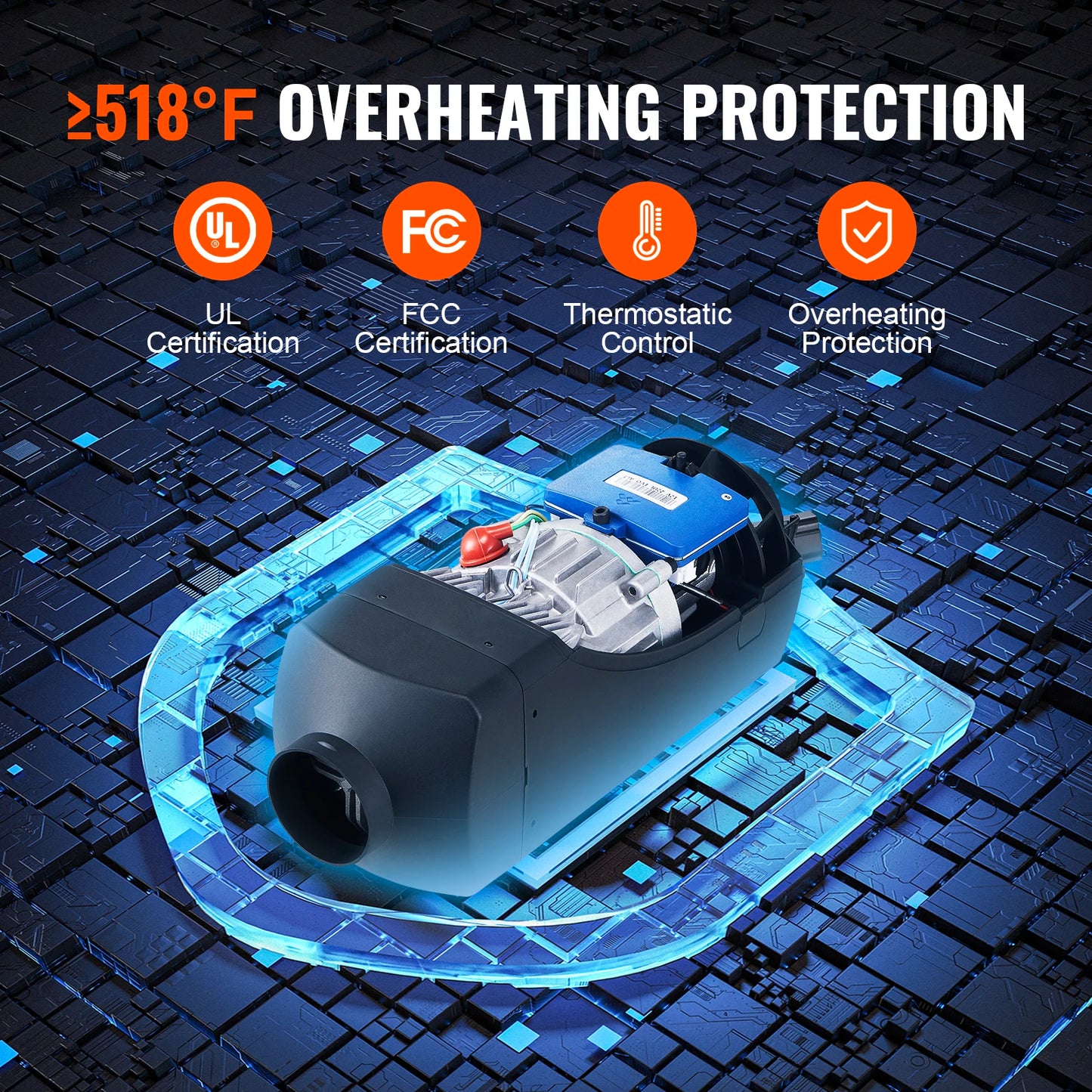 SucceBuy Diesel Heater 12V 2/5/8KW Diesel Heater with Remote Control Parking Heater Car Heater for RV Trailer Camper Van Boat