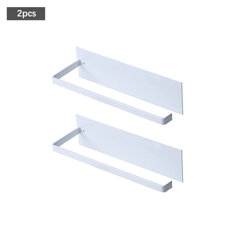 1/2pcs Punch-free Paper Towel Holder Stainless Steel Kitchen Under Cabinet Roll White Black Bathroom Wall-mounted Tissue Hanger