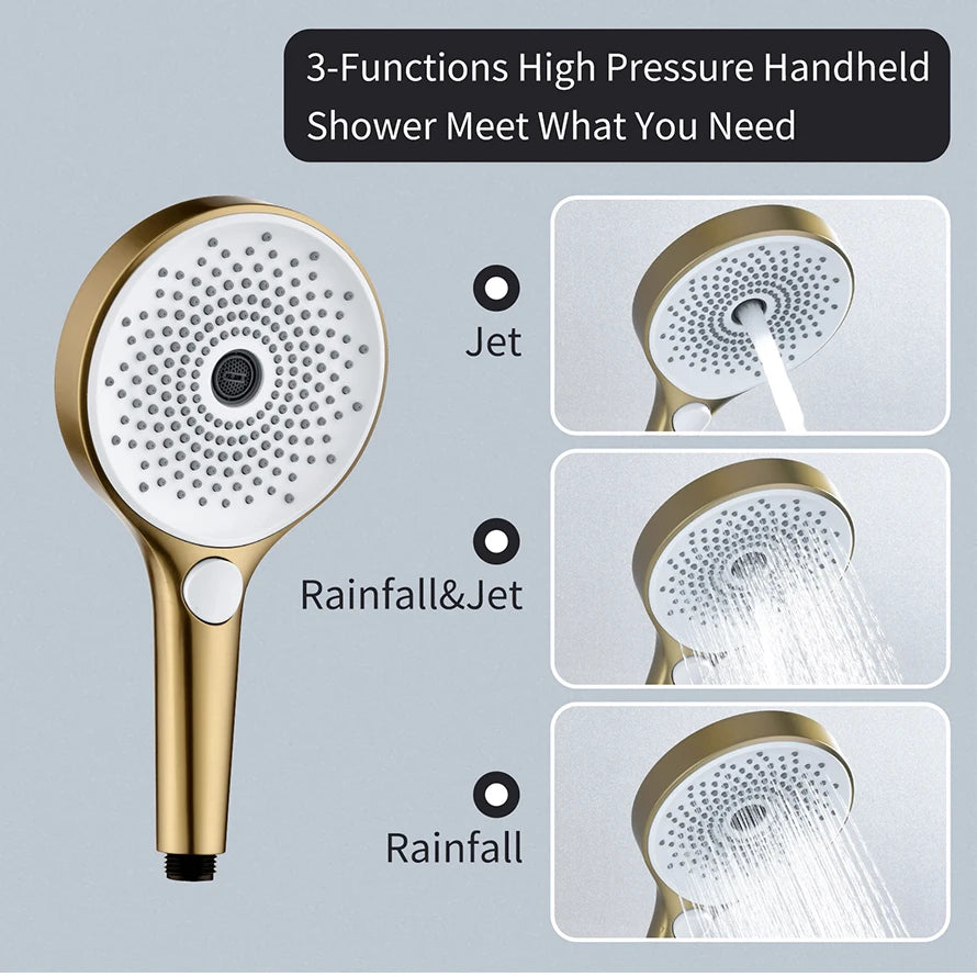 M Boenn Temperature Display Shower System Set Concealed Thermostatic Mixer Bathroom Music Shower Head Lavish Rainfall Experience