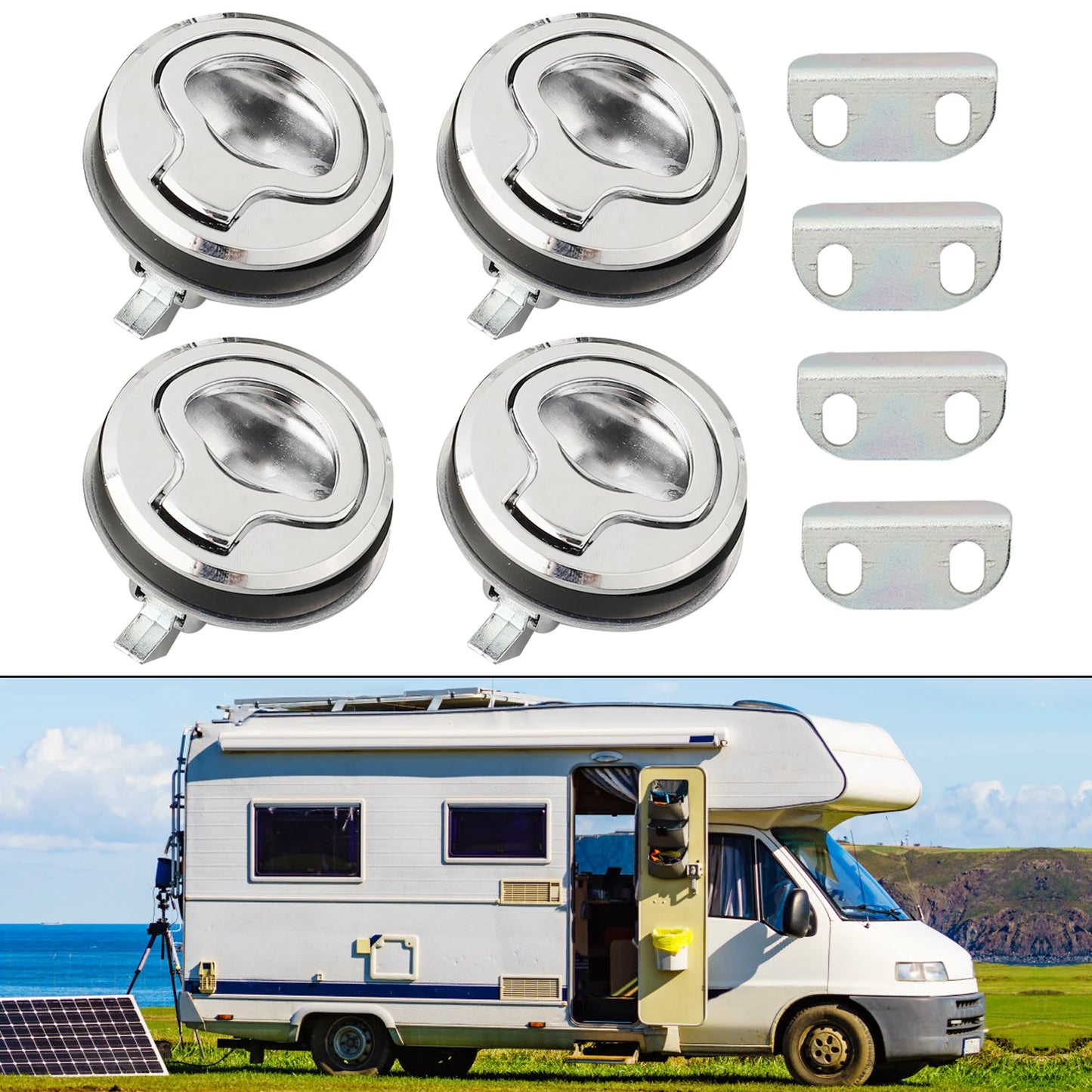 Boat Deck Hatches Flush Pull Slam Latch Mount Latch Lift For RV Yacht Marine Deck Hatches Locking Locker Yacht Accessories