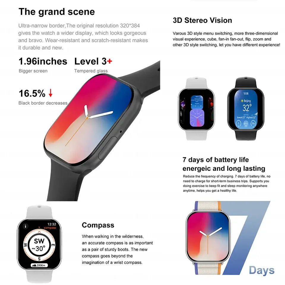 2025New GPS Smart Watch Series 10 For Apple Watch 10 Memory Music Video Bluetooth Call Waterproof NFC Smartwatch For Android IOS