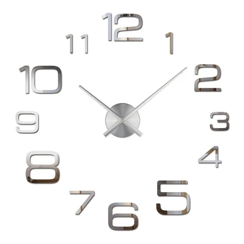 2025 Modern Design Large Wall Clock 3D DIY Quartz Clocks Fashion Watches Acrylic Mirror Stickers Living Room Home Decor Horloge