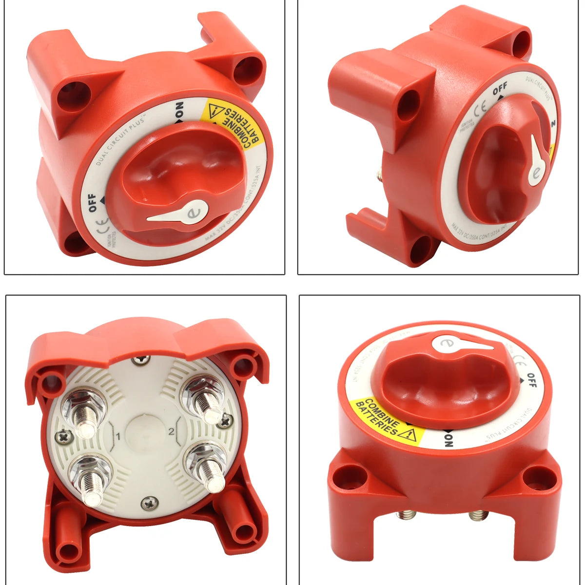 Blue Sea Systems - 32V 350 Amp E-Series Waterproof Ignition Protected Marine Boat Dual Battery Isolator Switches