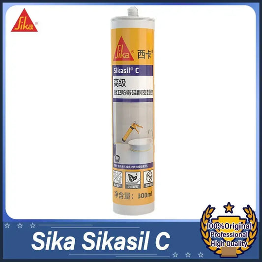 Sika Sikasil C 300ml Silicone Sealant for Kitchen & Bath Mold & Mildew Resistant