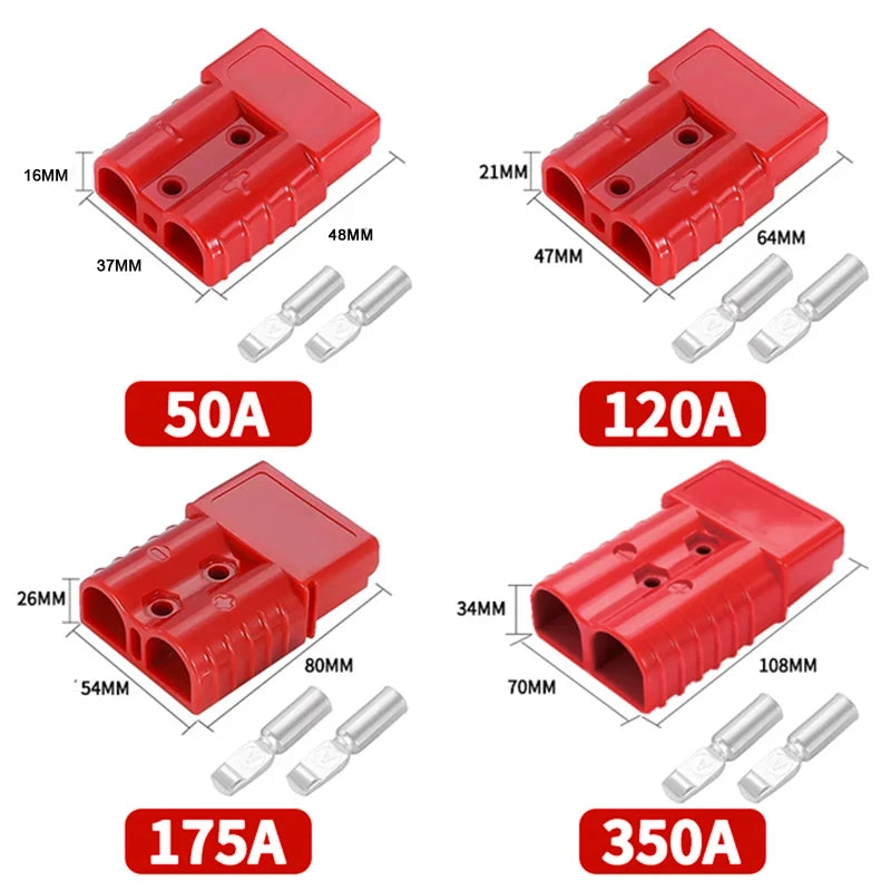 2/6/10Pcs 50A 120A 175A 350A Battery Charging Connector 600V High Current Fast Power Plug for Electric Car Batteries, Solar Cables