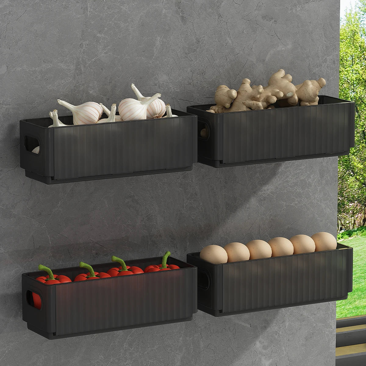 WORTHBUY Cabinet Folding Storage Rack Wall Mounted Punch Free Cling Film Racks Sink Sponge Holder Kitchen Organizer And Storage