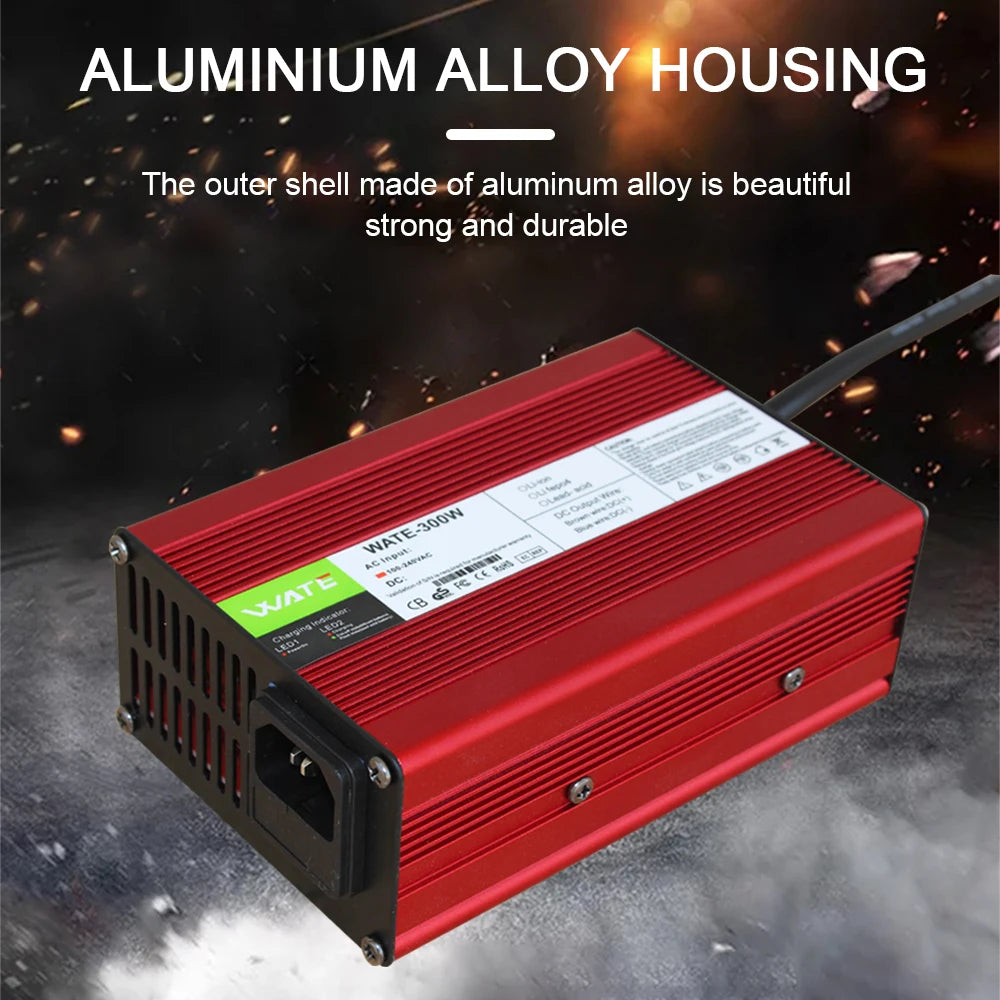 54.6V 5A Charger 48V Li-ion Battery Smart Charger used for 13S 48V Li-ion Battery High Power With Fan Aluminum Case