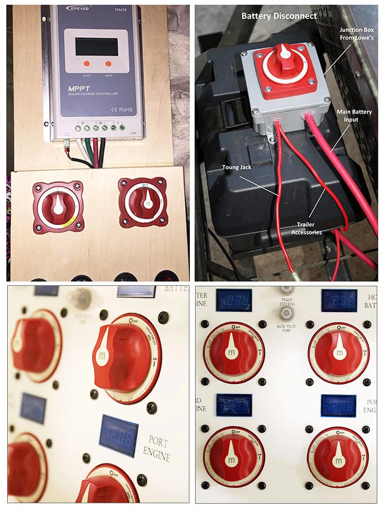 2 3 4 Position Battery Mass Switch Cut Single Dual  M-Series Marine Boat 12-48V 100-300A Heavy Duty Isolator Disconnect Rotary