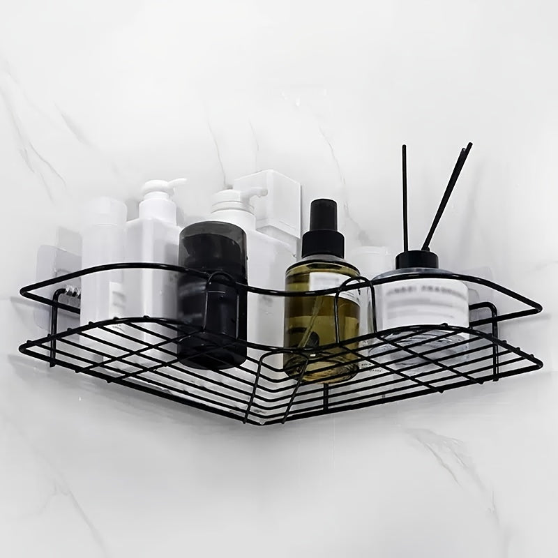 1pc Bathroom Shelf For Corner, Outdoor Organizer Cabinet Rack, Bathroom Kitchen No Punching Triangle Storage Rack Bathroom Accessories shelves