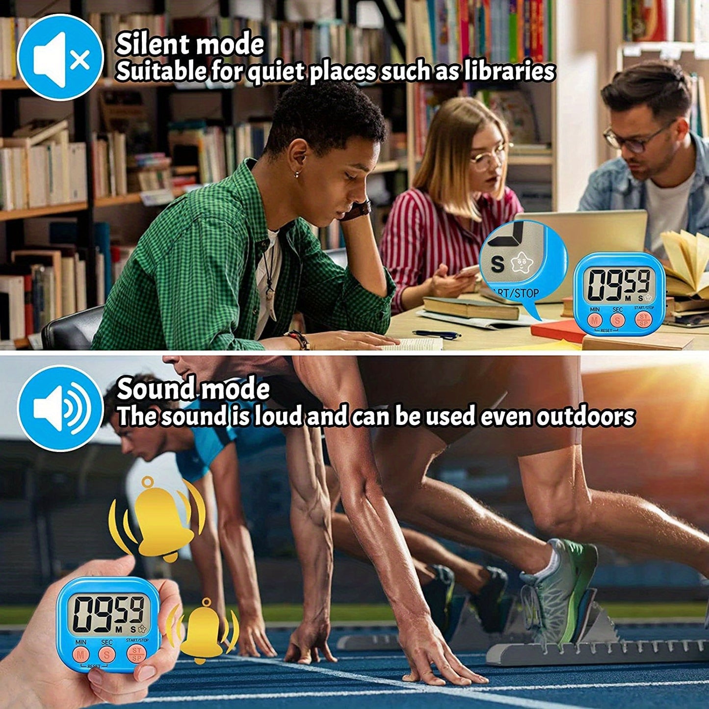 1pc, Dual-Purpose Kitchen Baking Timer with Self-Discipline Reminder and Electronic Alarm - Perfect for BBQ, School, and Back to School Kitchen Accessories