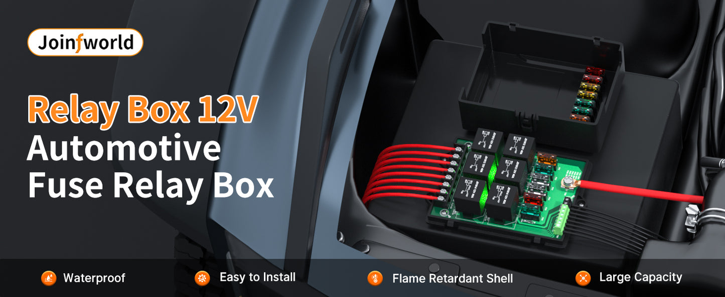 Relay Box Fuse Relay Box 12V Automotive Universal Fuse Panel with 6 Way Relays and 14 x ATC/ATO Blade Fuses 12 Volt Fuse Box