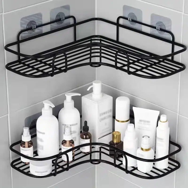 1pc Bathroom Shelf For Corner, Outdoor Organizer Cabinet Rack, Bathroom Kitchen No Punching Triangle Storage Rack Bathroom Accessories shelves