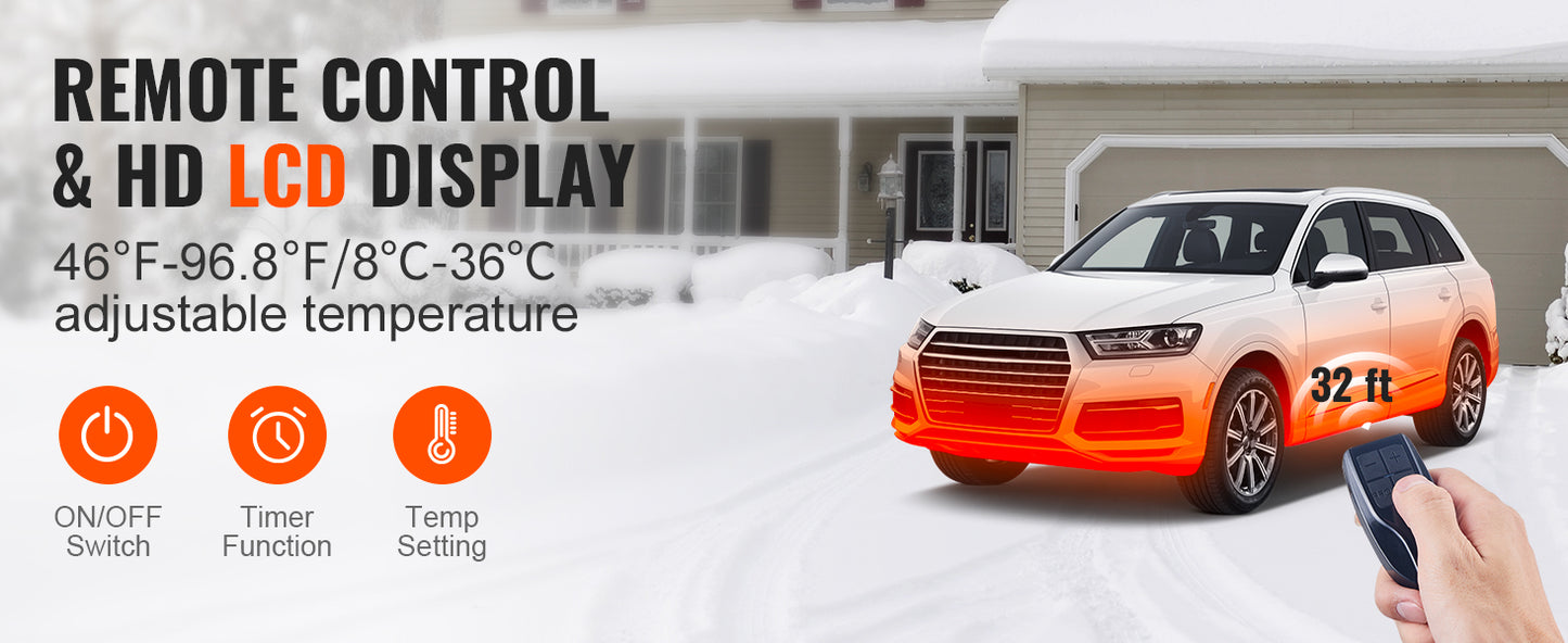 SucceBuy Diesel Heater 12V 2/5/8KW Diesel Heater with Remote Control Parking Heater Car Heater for RV Trailer Camper Van Boat