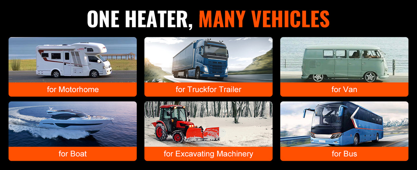 SucceBuy Diesel Heater 12V 2/5/8KW Diesel Heater with Remote Control Parking Heater Car Heater for RV Trailer Camper Van Boat