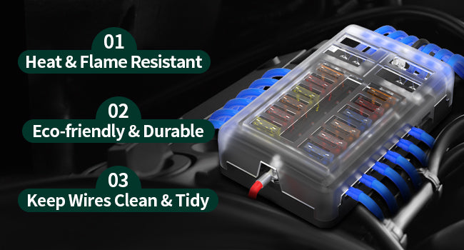 DaierTek 6 12 Way Fuse Block 12 Volt Blade Fuse Block with LED Indicator Circuit Fuse Box 12V ATO/ATC Marine Fuse Panel For Car