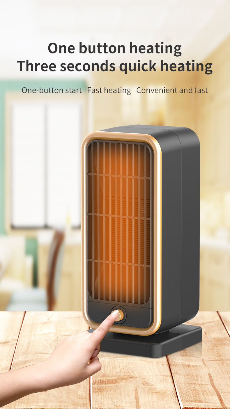 500W Portable Ceramic Electric Space Heater, Quiet, Square Shape, Tip-over Protection - 110-130V US Plug, No Energy Efficiency Rating, for Bedroom, Living Room, Office