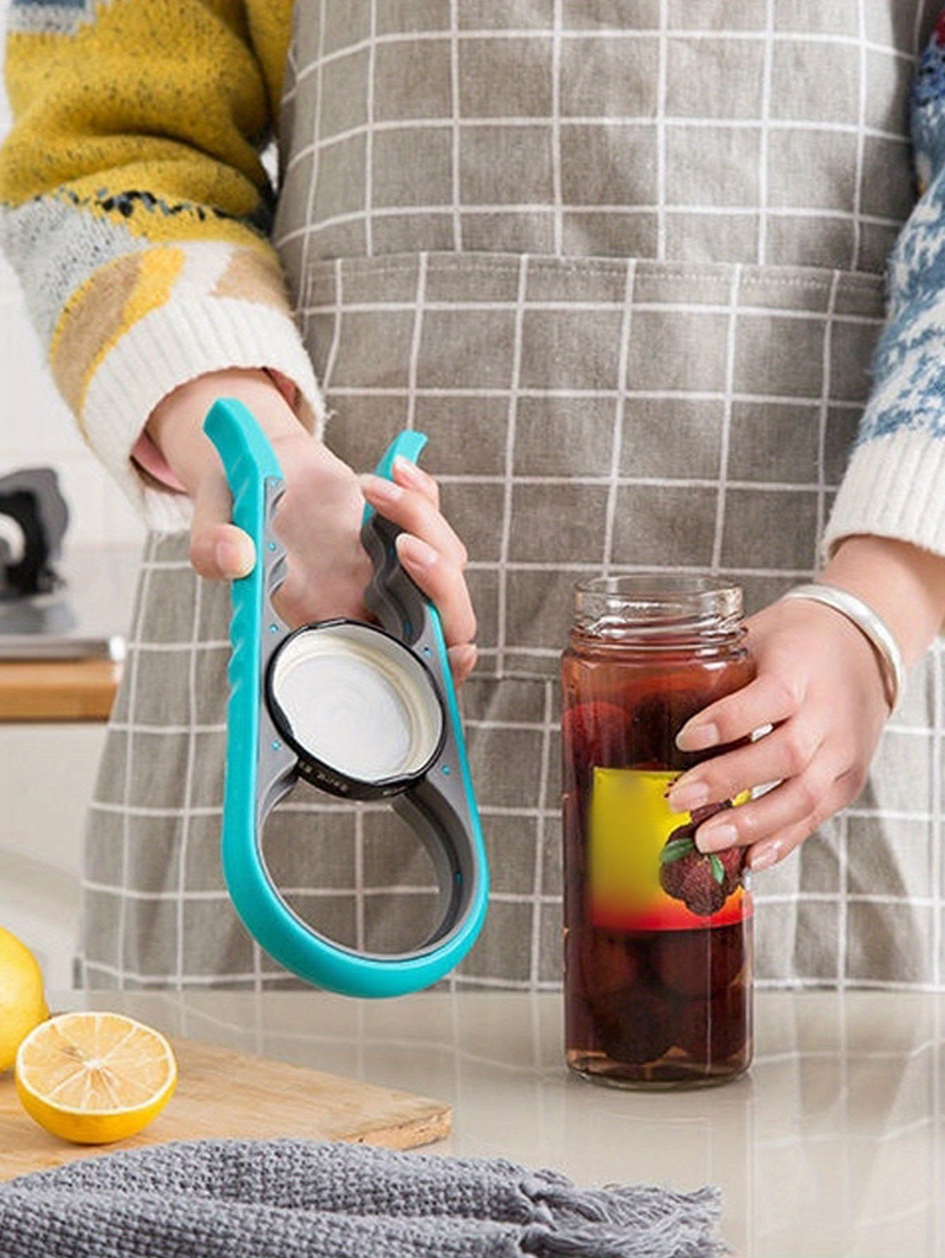 1pc, 4 In 1 Jar Opener, Can Opener For Weak Hands, Easy To Use For Elderly And Arthritis Sufferers, Kitchen Gadgets, Kitchen Stuff, Kitchen Accessories, Home Kitchen Items