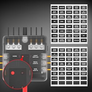 DaierTek 6 12 Way Fuse Block 12 Volt Blade Fuse Block with LED Indicator Circuit Fuse Box 12V ATO/ATC Marine Fuse Panel For Car