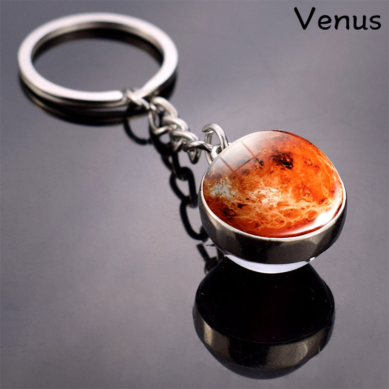 Solar System Planets Keychain - Metal Moon Phase Charm with 8 Planet Designs, Celestial-Themed Gift for Anniversaries, Keys, Wallets & Bags, Celestial Keychain | Metallic Finish | Metal Construction